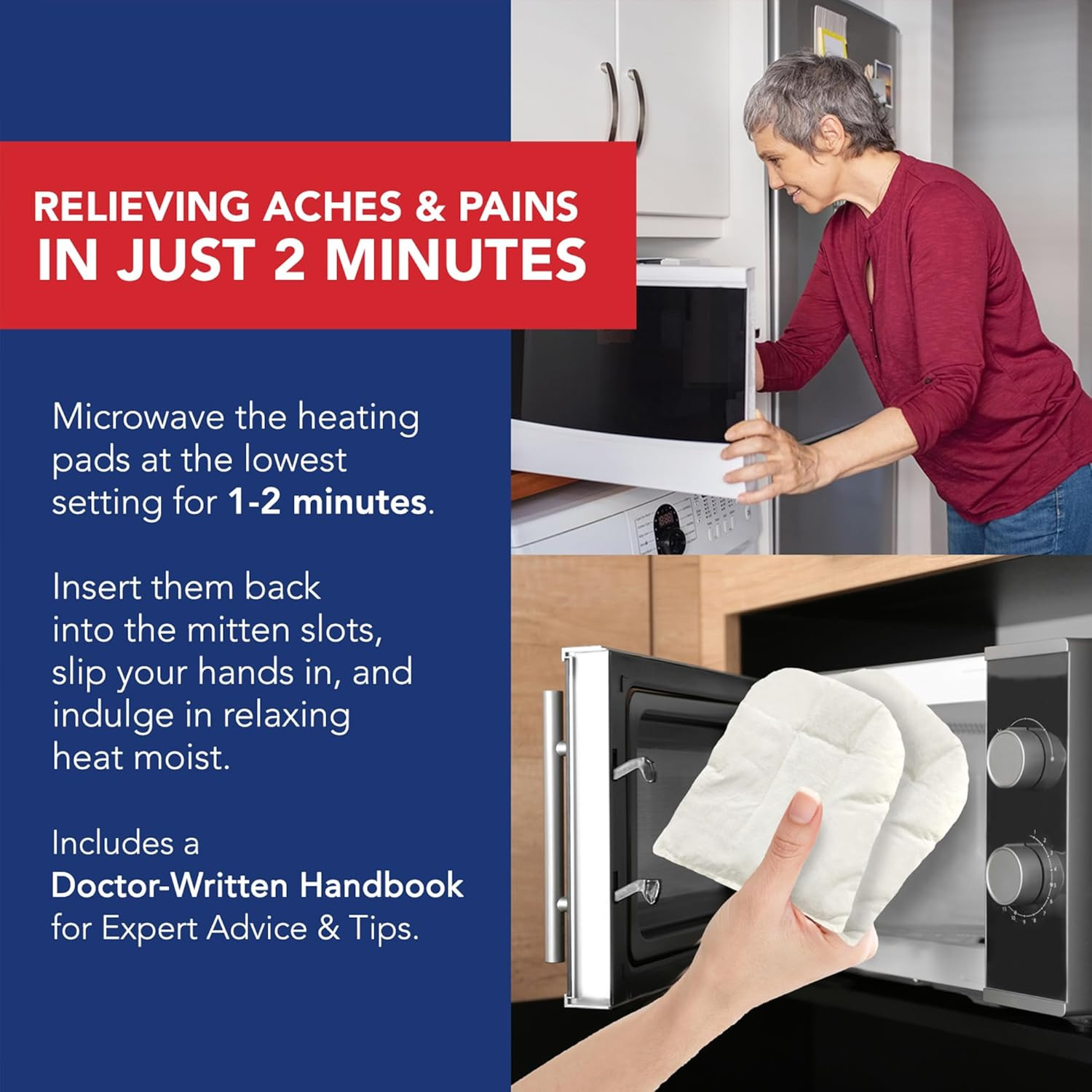 Dr. Arthritis Doctor Developed Hand Warmer Gloves – Microwavable Therapy Mittens