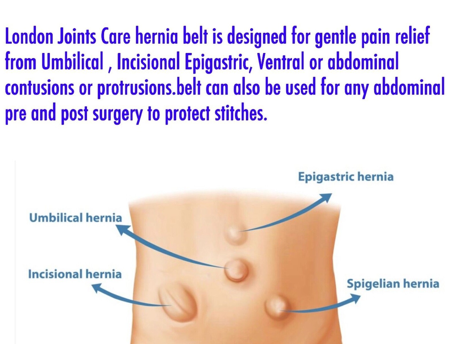 Umbilical Hernia Support Belt Abdominal Navel Truss One Removable Pad 3″ wide UK