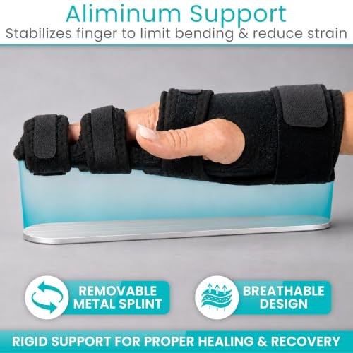 Trigger Finger Splint Brace – Adjustable Hand Wrist Support Black One Size