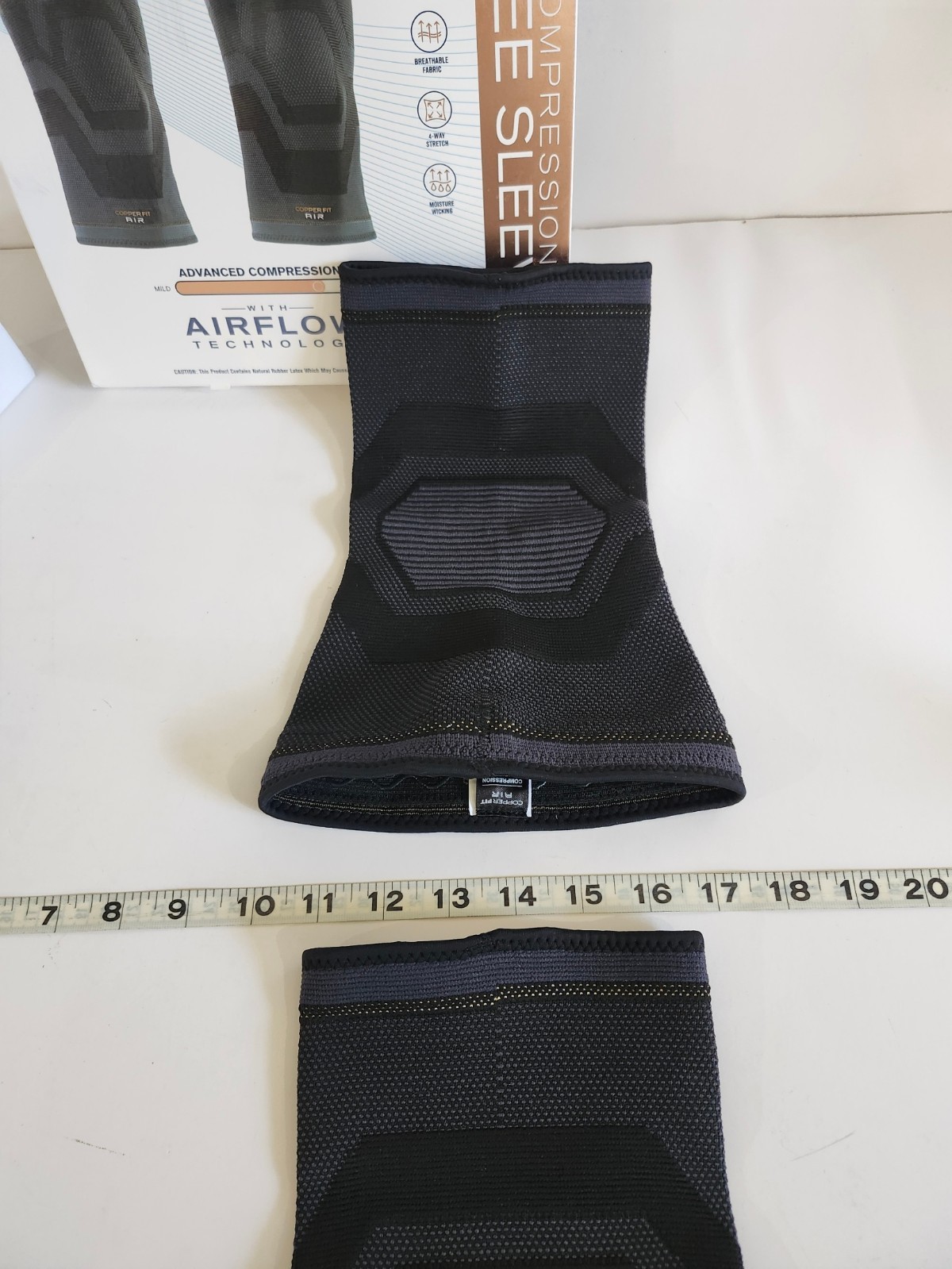 Elite Copper Fit Knee Compression Sleeve Flexible L/XL 16″-20″, 2-PACK Open Box