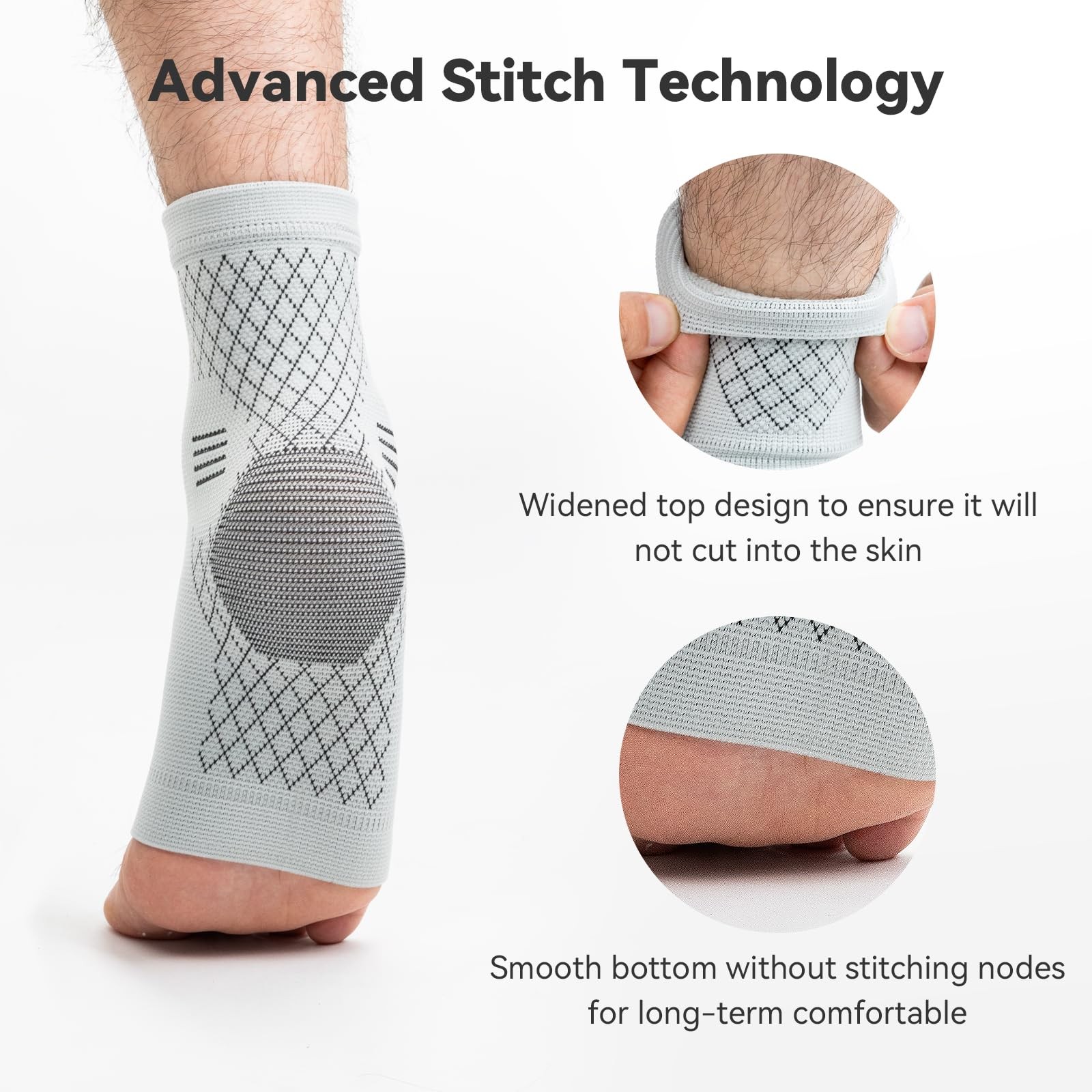2 Pack Ankle Brace & Ankle Compression Sleeve for Women Men