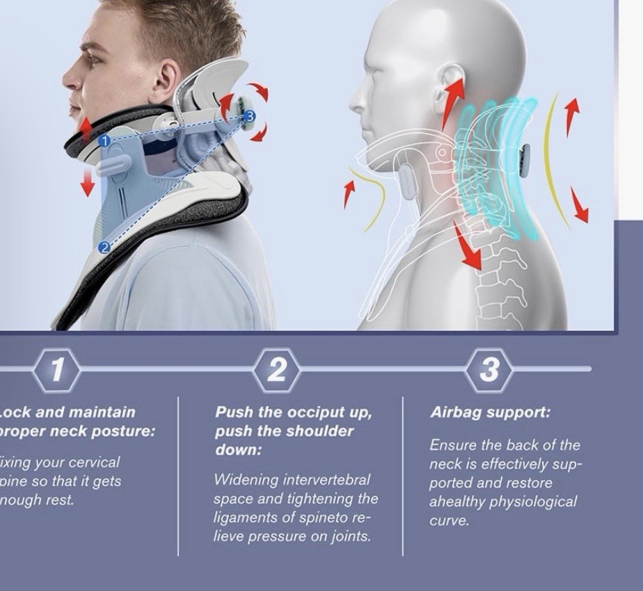Adjustable Cervical Neck Traction Brace Collar for Posture Support