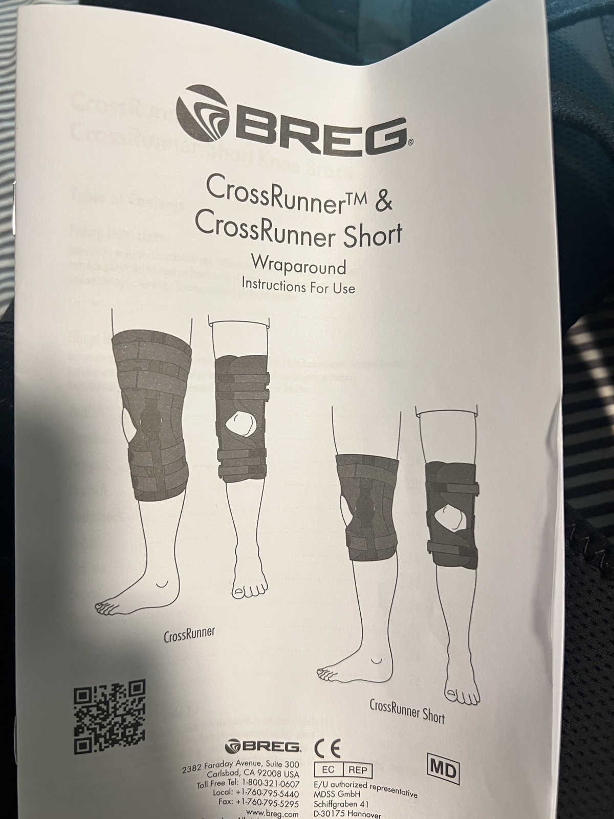 Breg CrossRunner Soft Wraparound Knee Brace L1832/L1833 LIGHTLY USED