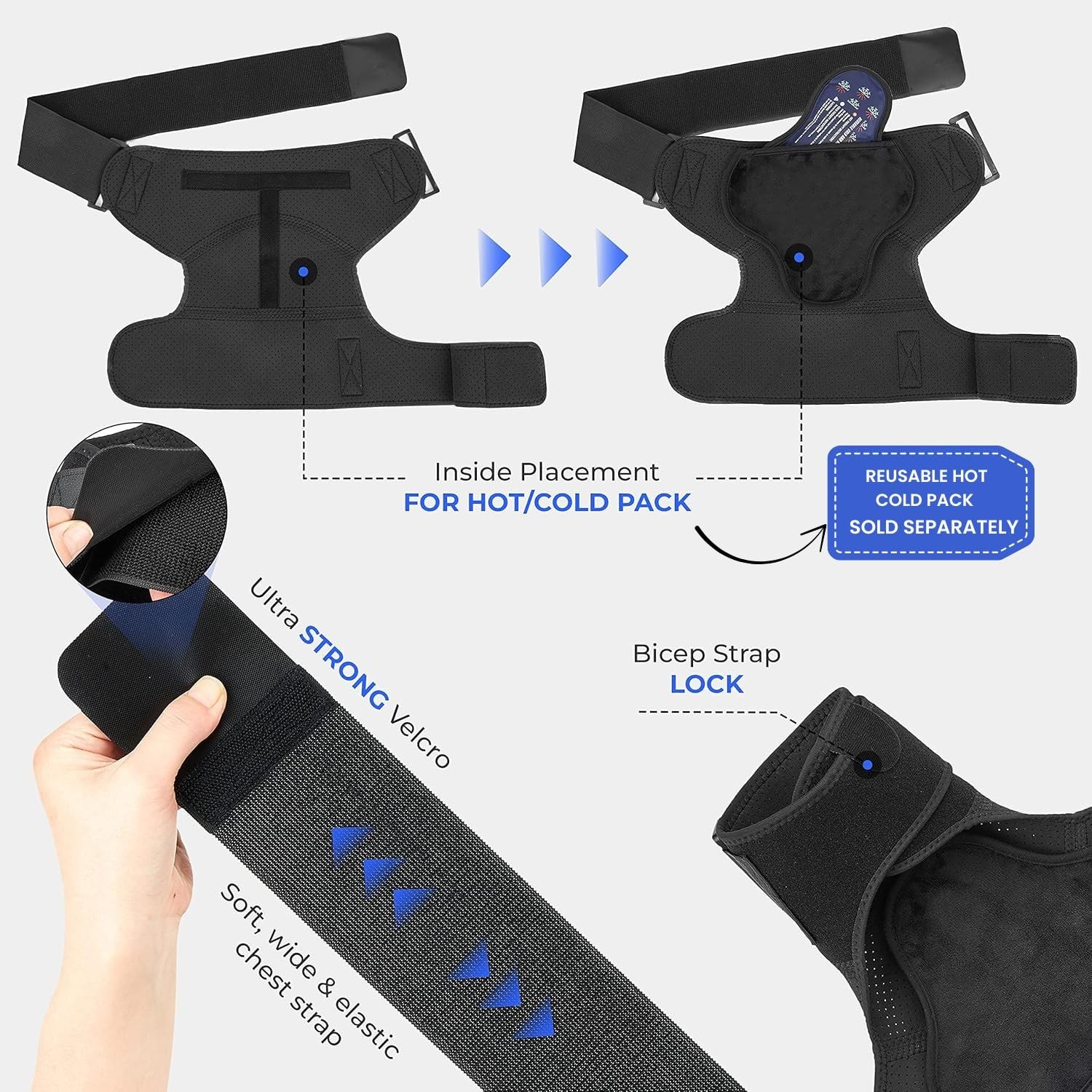 POAGL Shoulder Brace for Men Both Left and Right Arm | Pain Relief Torn Rotator