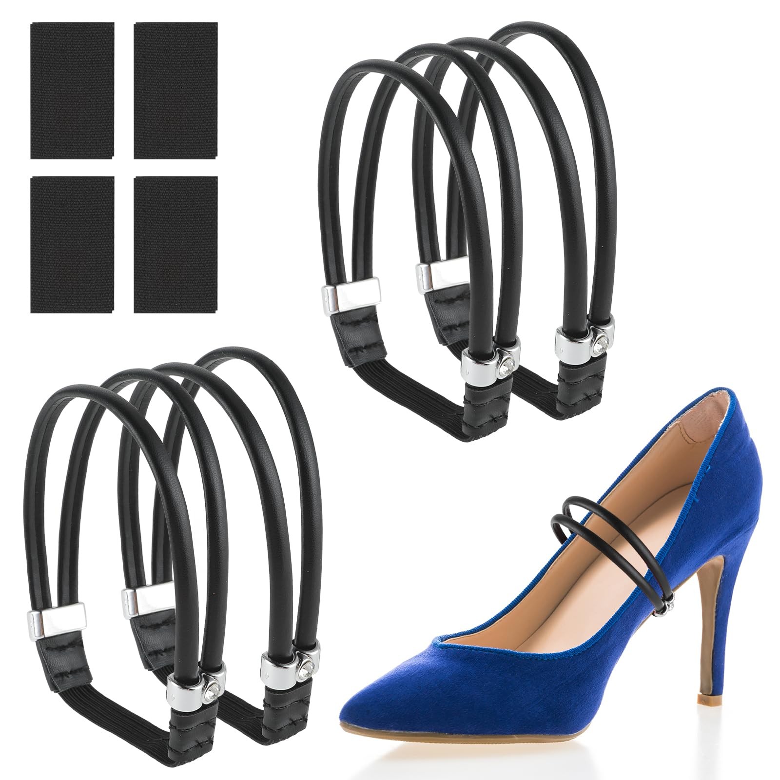 2 Pairs Detachable Elastic Ankle Straps, Loose Shoes, Heels, Dual Purpose Belt