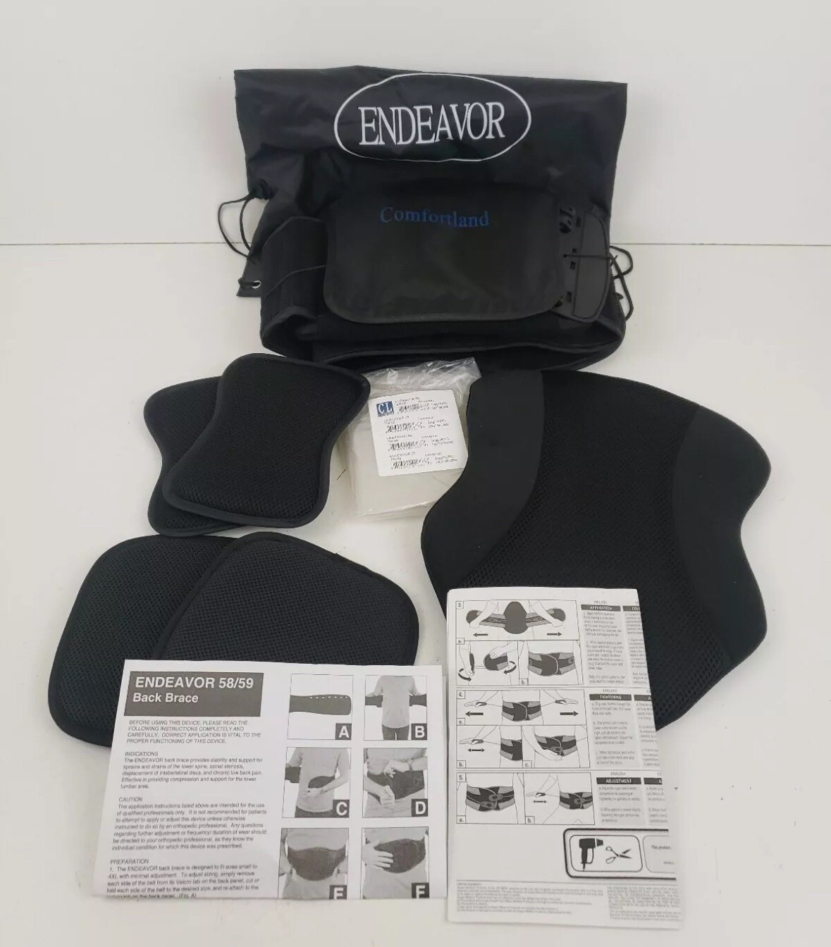 Comfortland Endeavor 59 ER-59 Adjustable Back Brace Comfort & Support Size S-4XL