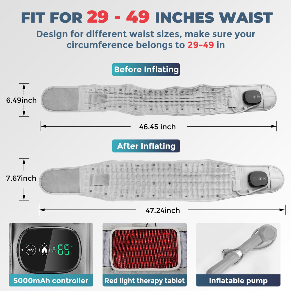 Update Heating Massage Decompression Belt Lumbar Support for Back Pain Relief