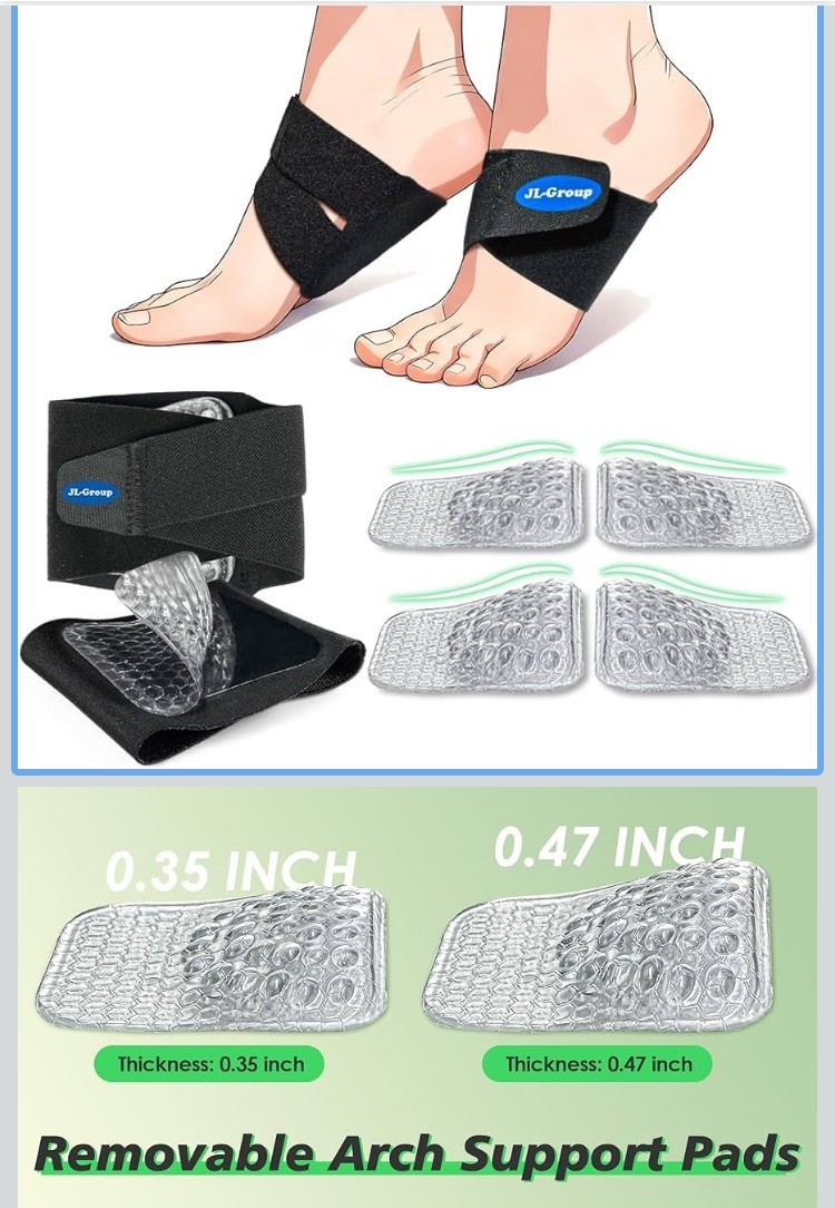 Copper Fit Health+ Arch Relief Compression Bands Two Arch Bands One Pair New