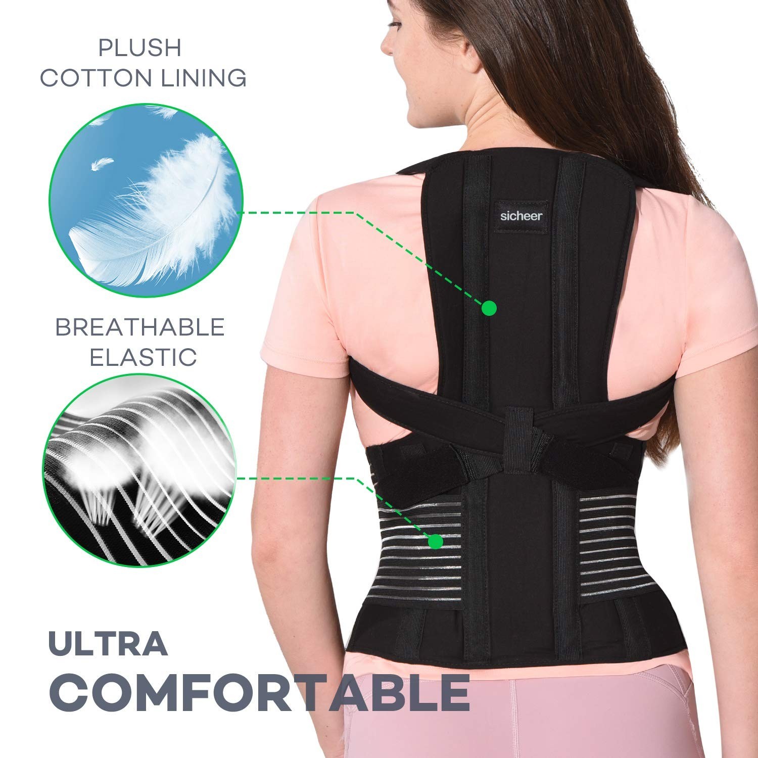 Posture Corrector Back Brace for Men & Women – Shoulder Support Trainer, Large 3