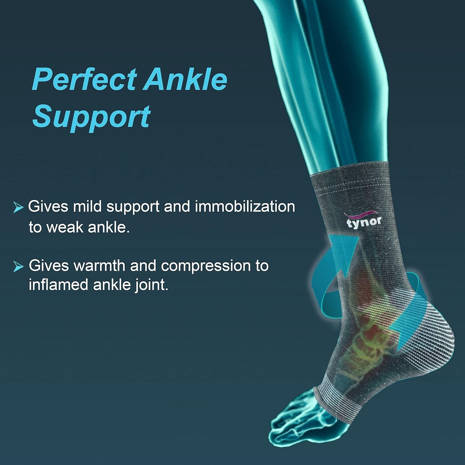 Tynor Anklet Comfeel mild compression support Ankle Joint & Arthritis or injury