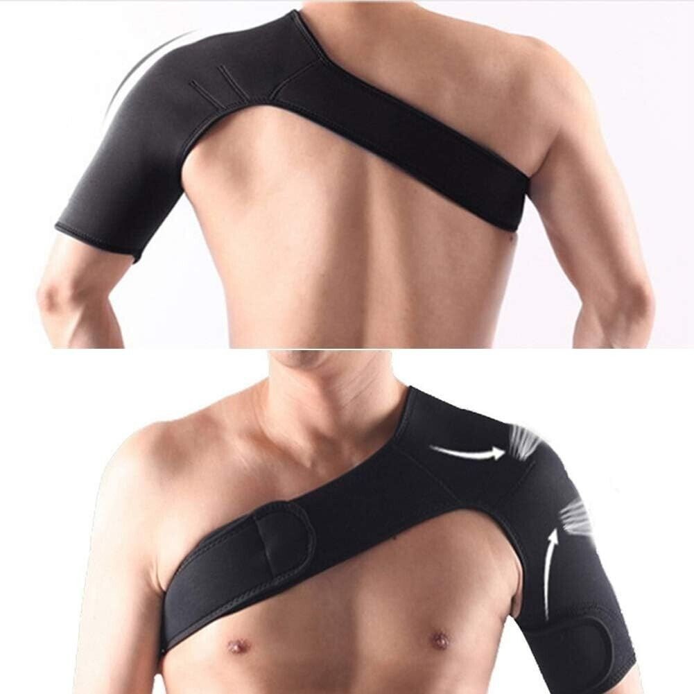 Shoulder Brace Support Compression Sleeve Torn Rotator Cuff Relief Unisex Black