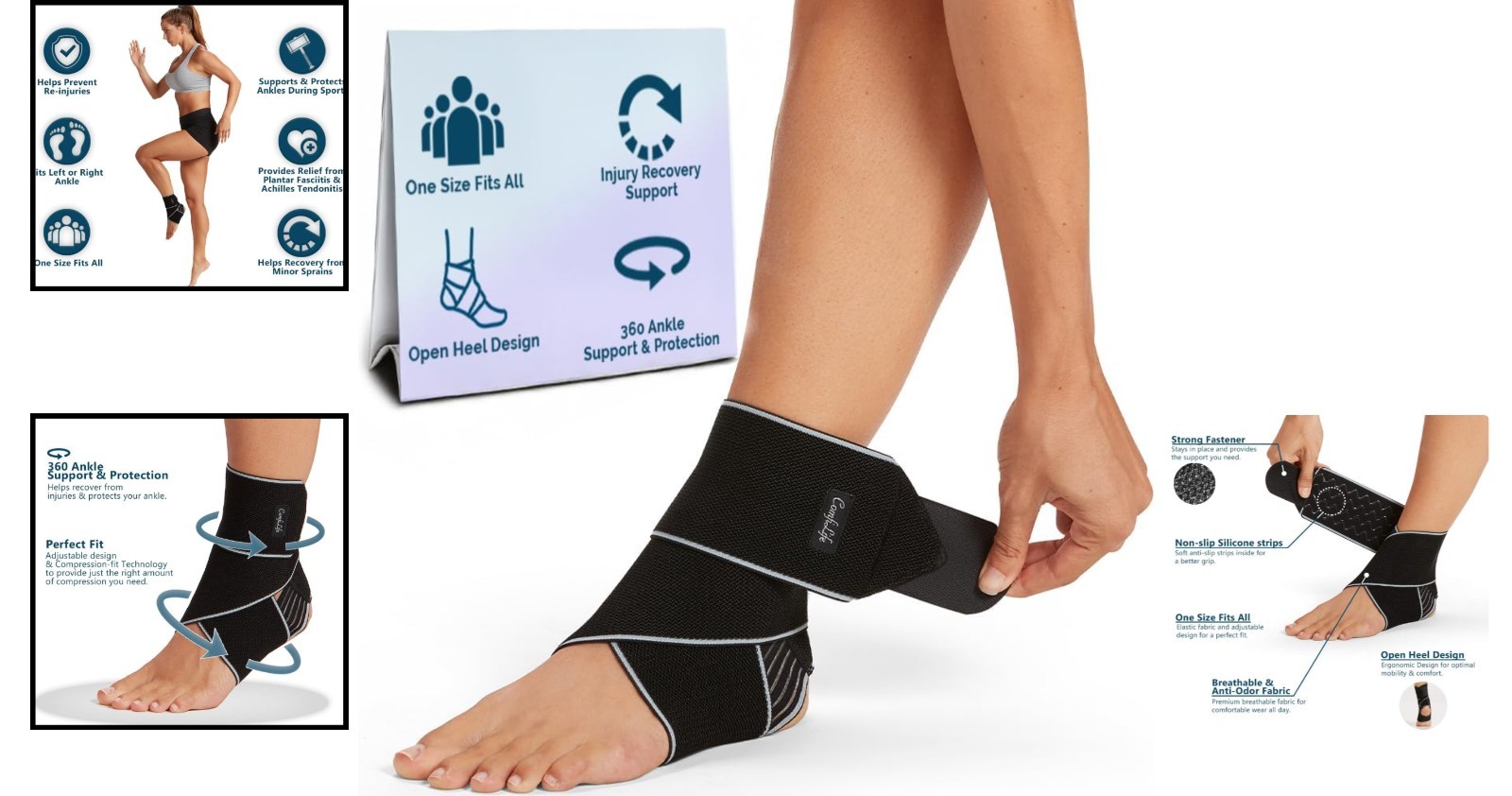 Unisex Adjustable Compression Ankle Sleeve – Ideal for Plantar Fasciitis Relief