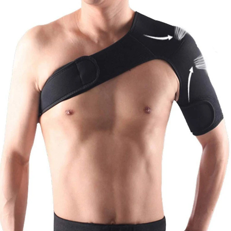 Shoulder Brace Support Compression Sleeve Torn Rotator Cuff Relief Unisex Black