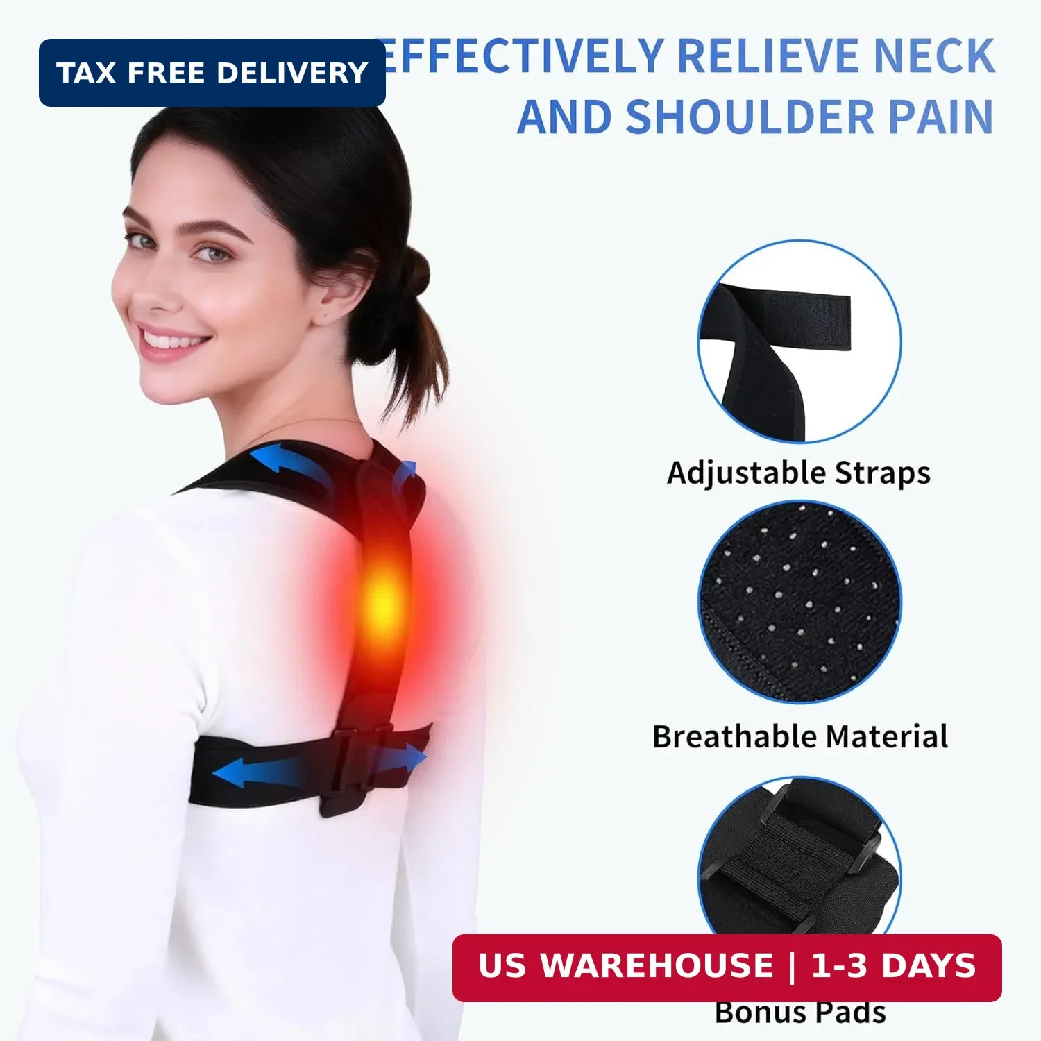 Lukvcoe Upper Back Brace Posture Corrector for Women and Men, Adjustable Upper &