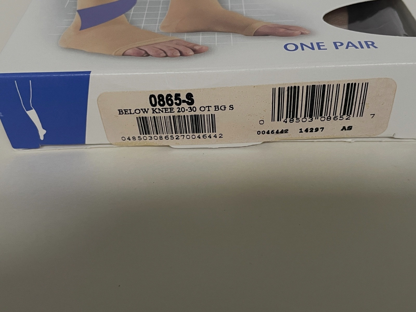 Beige Truform Leg Health Medical Compression Stockings Firm Open Toe,Small, New