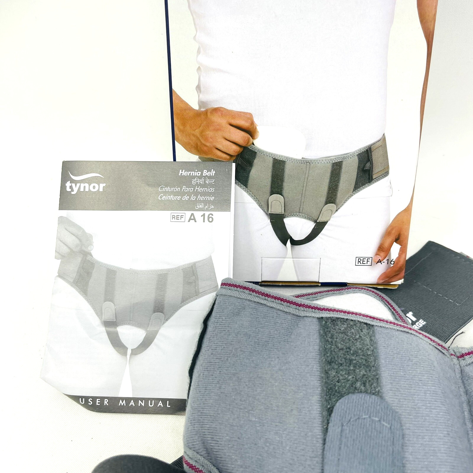 Tynor Hernia Belt Medium Unisex Grey Adjustable NEW