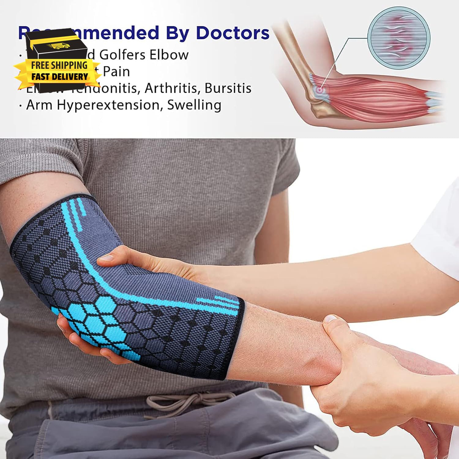 Elbow Compression Sleeve, Elbow Brace Elbow Sleeve Elbow Support Elbow Pads, Ten