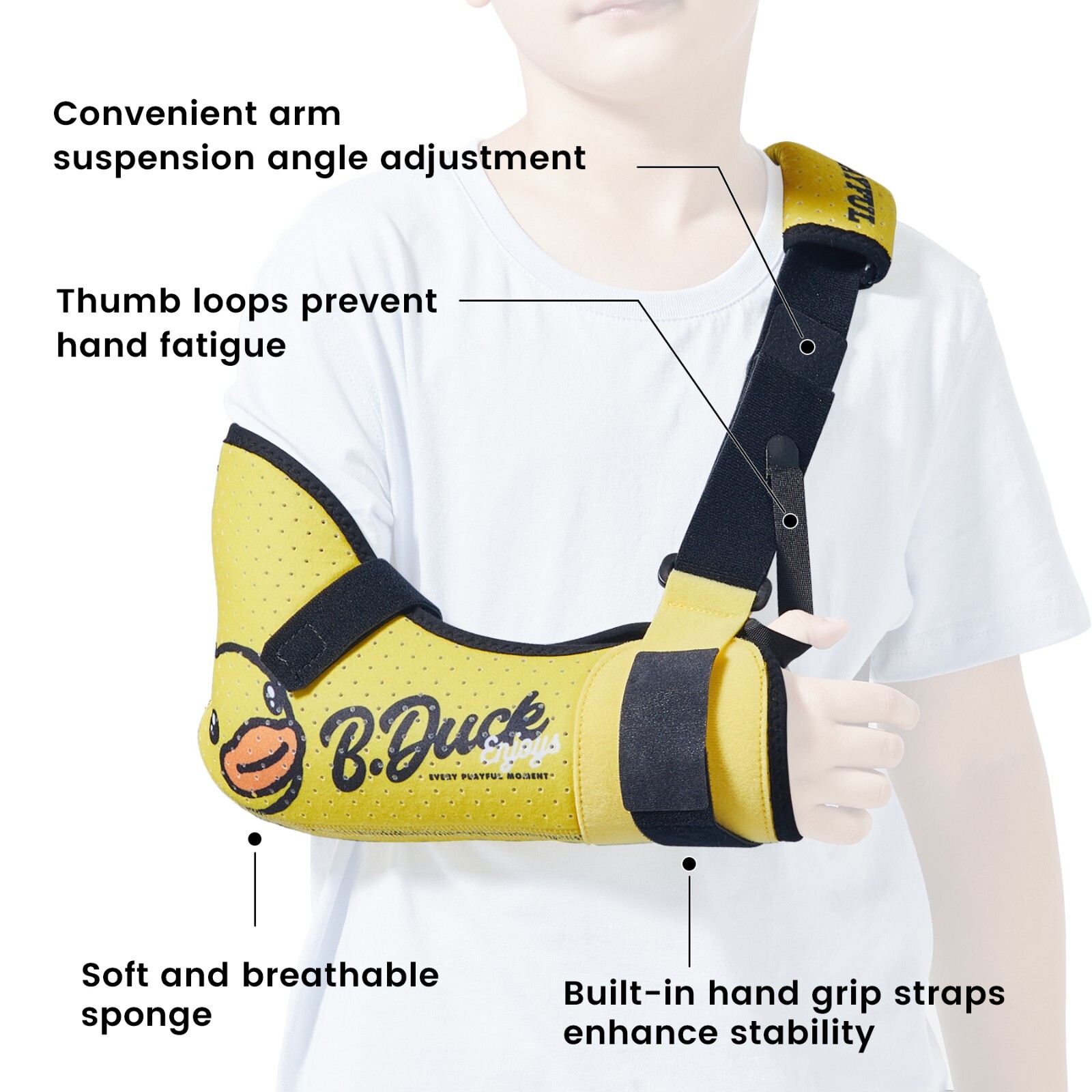 VELPEAU Kids Arm Shoulder Elbow Immobilizer Sling For Broken Fracture Injury