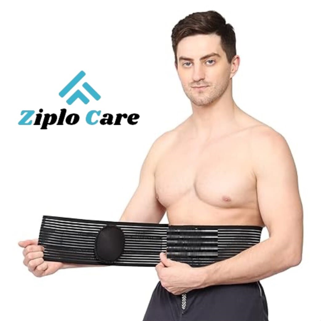 Ziplo Care Umbilical Hernia Belt Hernia Support Brace with Removable Compression