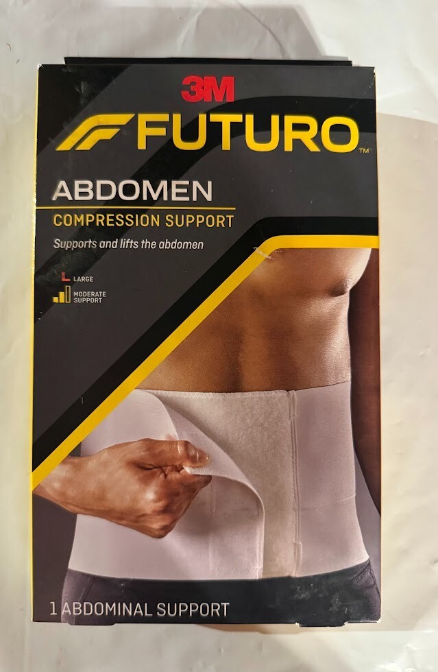 ABDOMEN Brace compression support New Open Box 3M Futuro waist support Med or Lg