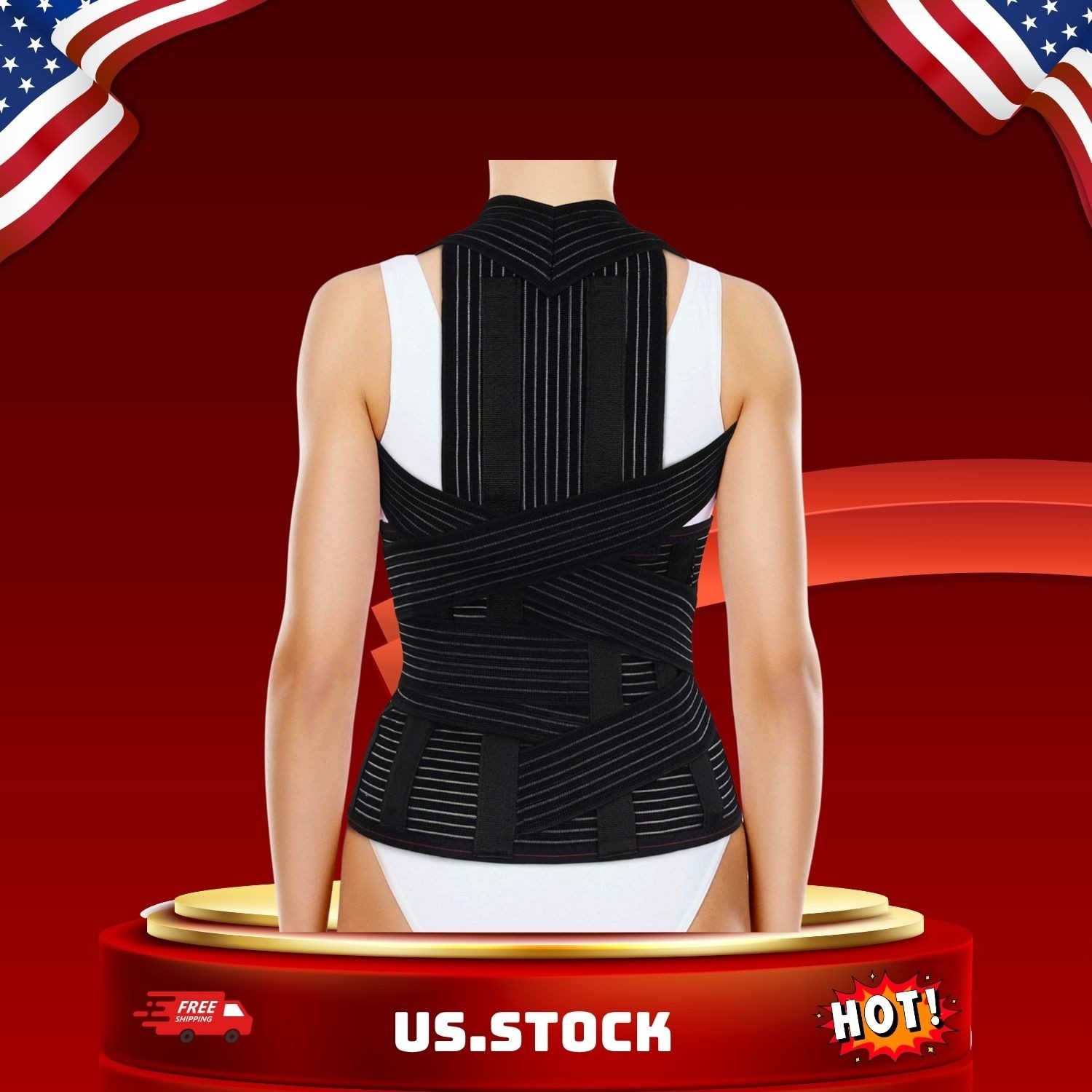 TLSO Full Back Support Brace with Dorso-Lumbar Pad Lightweight