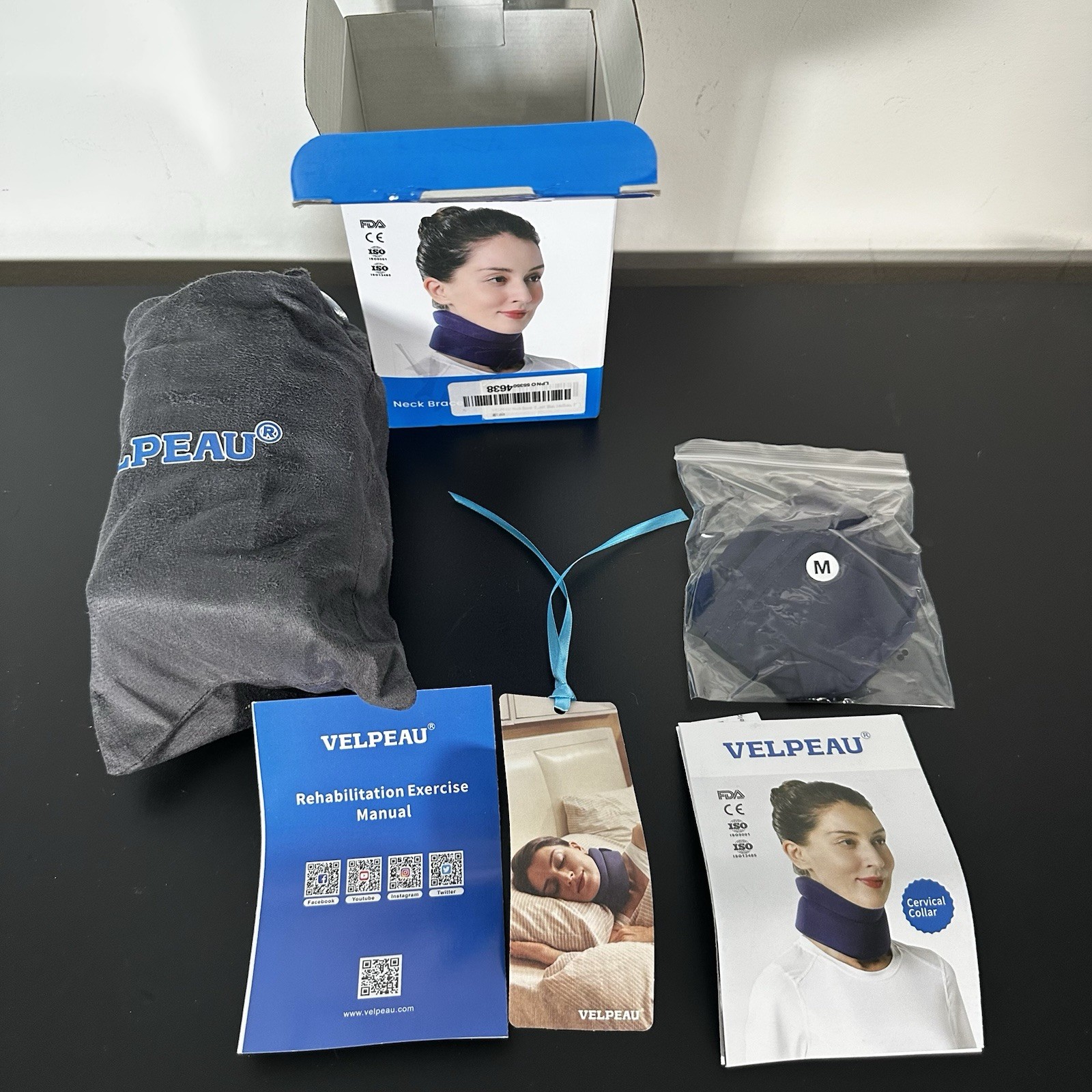 Neck Brace for Neck Pain and Support – Medium (Pack of 1) Comfort Version-Blue