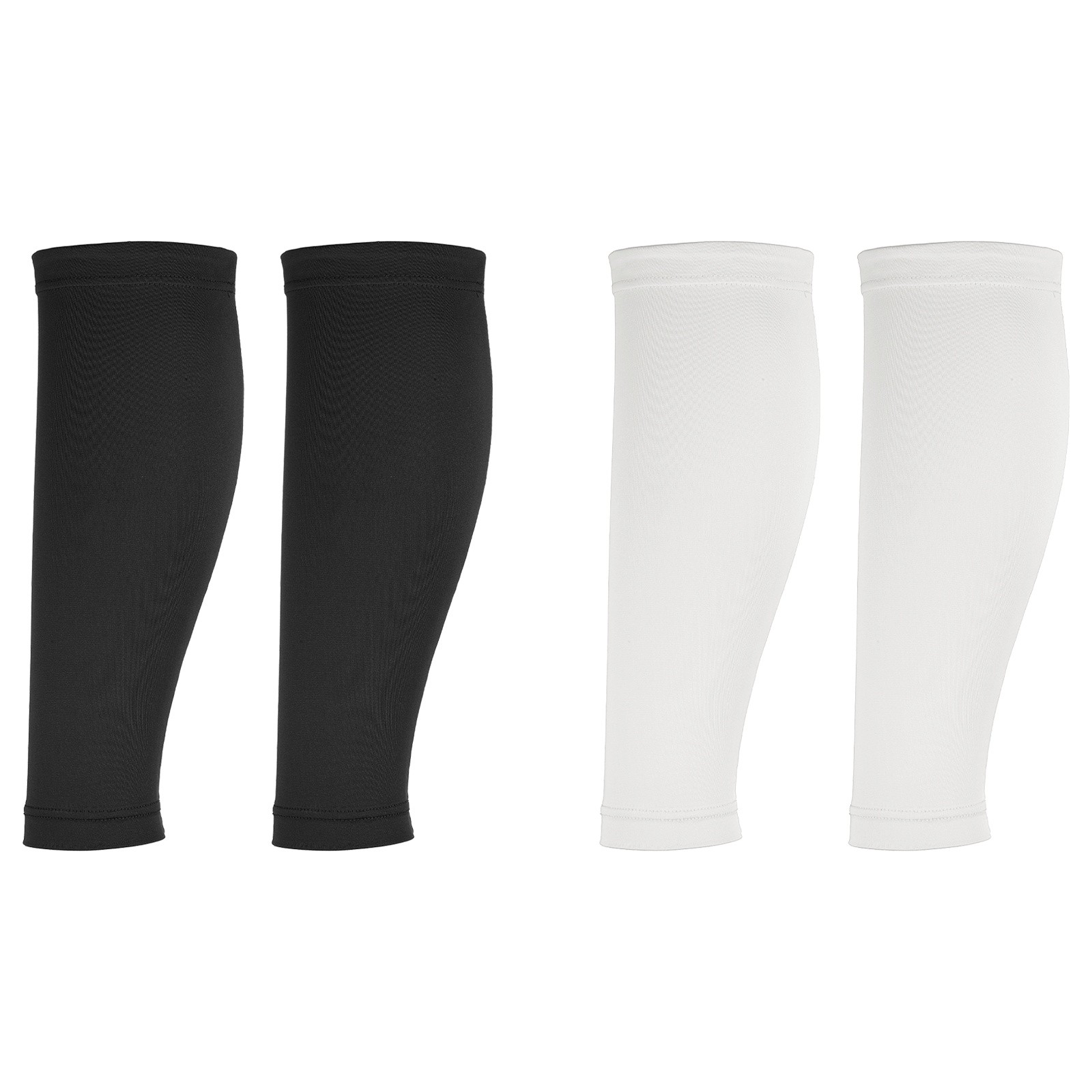 2Pair Sun Protection Leg Sleeves with Anti-slip Silicone Strips, Black/White