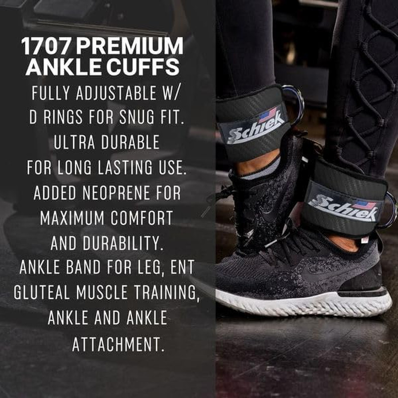 Sports 1707 Ankle Cuffs – Ideal for Glute Kickbacks and Cable Machine Workouts –