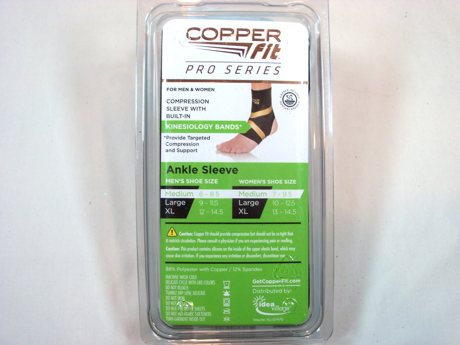 Copper Fit Pro Series Unisex Ankle Compression Sleeve Discrete – Size Medium