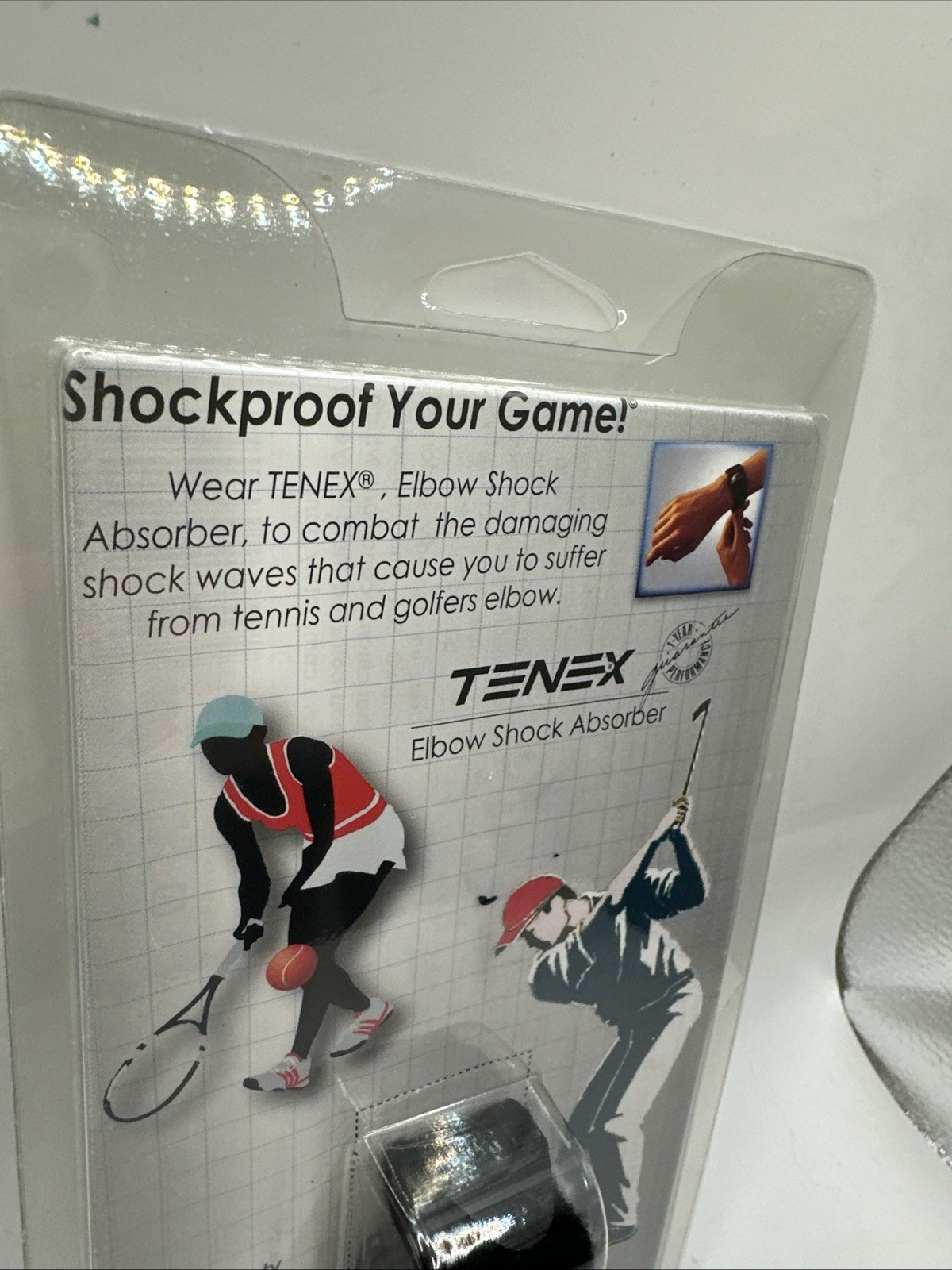 TENEX Elbow Shock Absorber Tennis Golf Elbow Support Brace NOS Sealed Swing Help