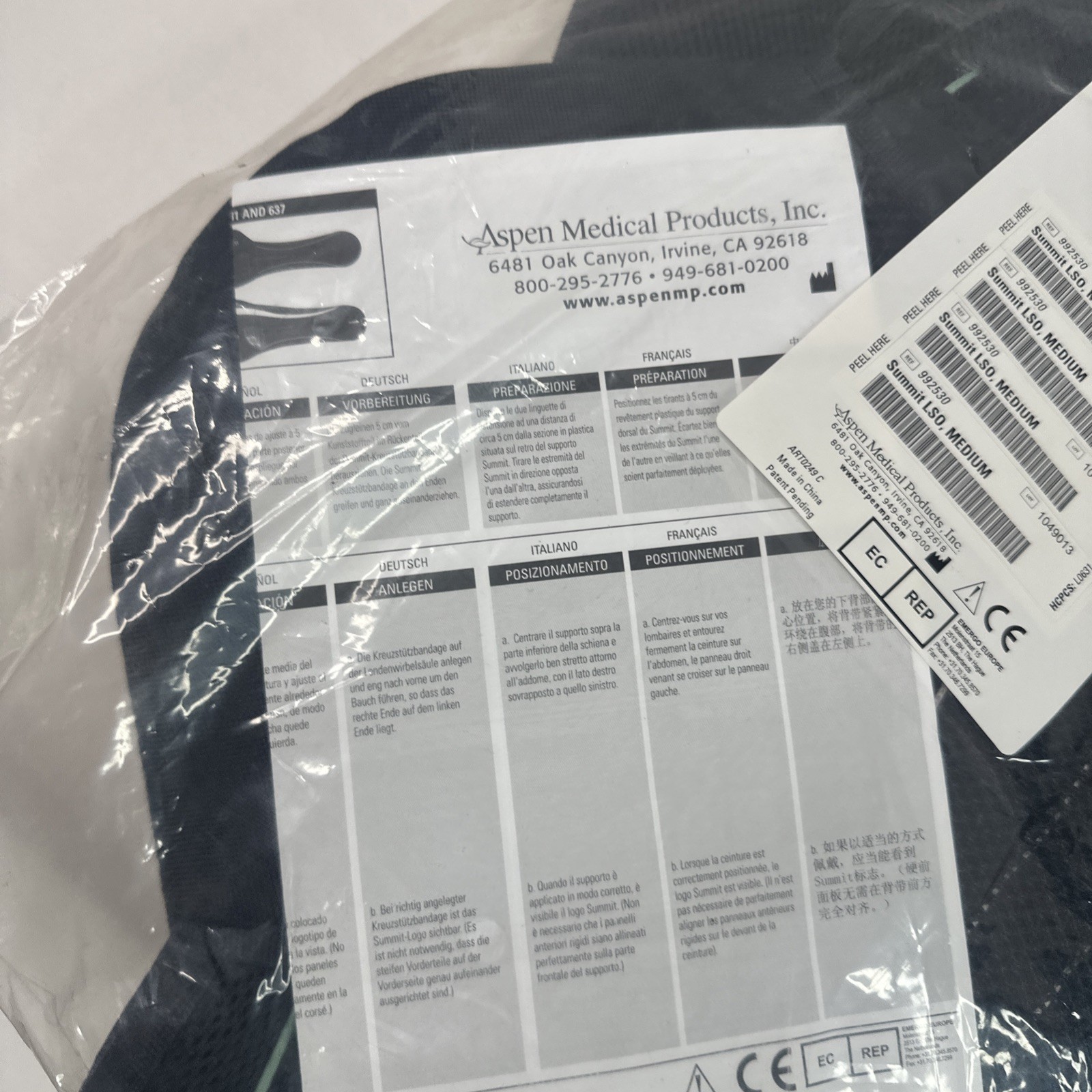 Aspen Summit 631 Back Brace Size Medium New In Package