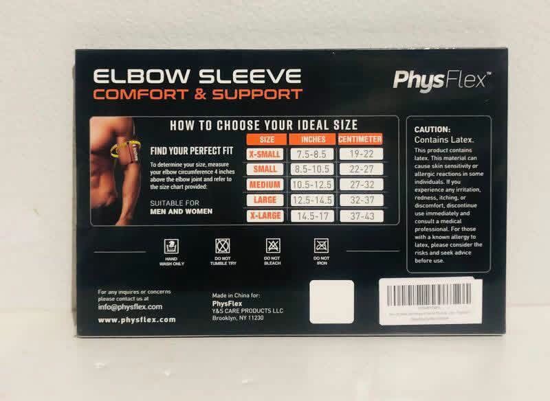2-Pk Unisex Adult Size XS Elbow Compression Sleeve Provides Comfort Support New