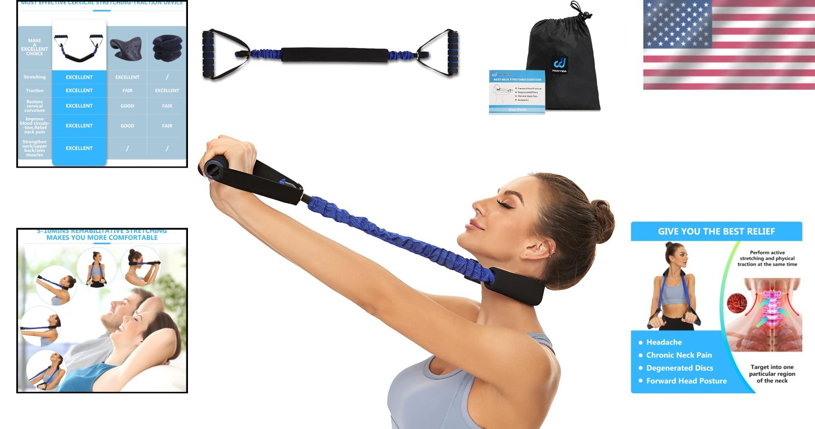 Manual Neck Traction Device with LED Display & Push Button Control – 20-25 lbs