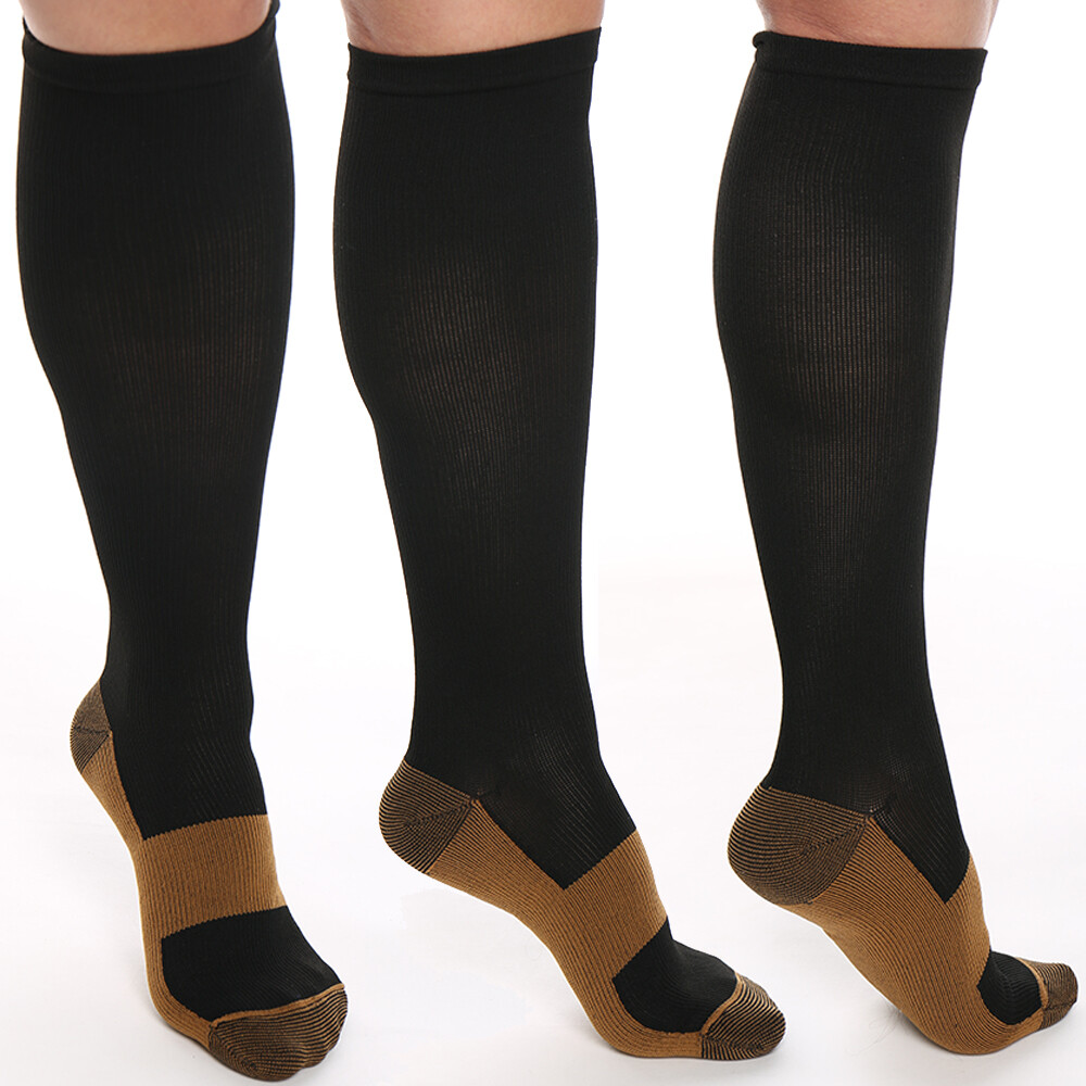 Copper Compression Socks 15-20mmHg Best for Men Women Running Athletic Medical *