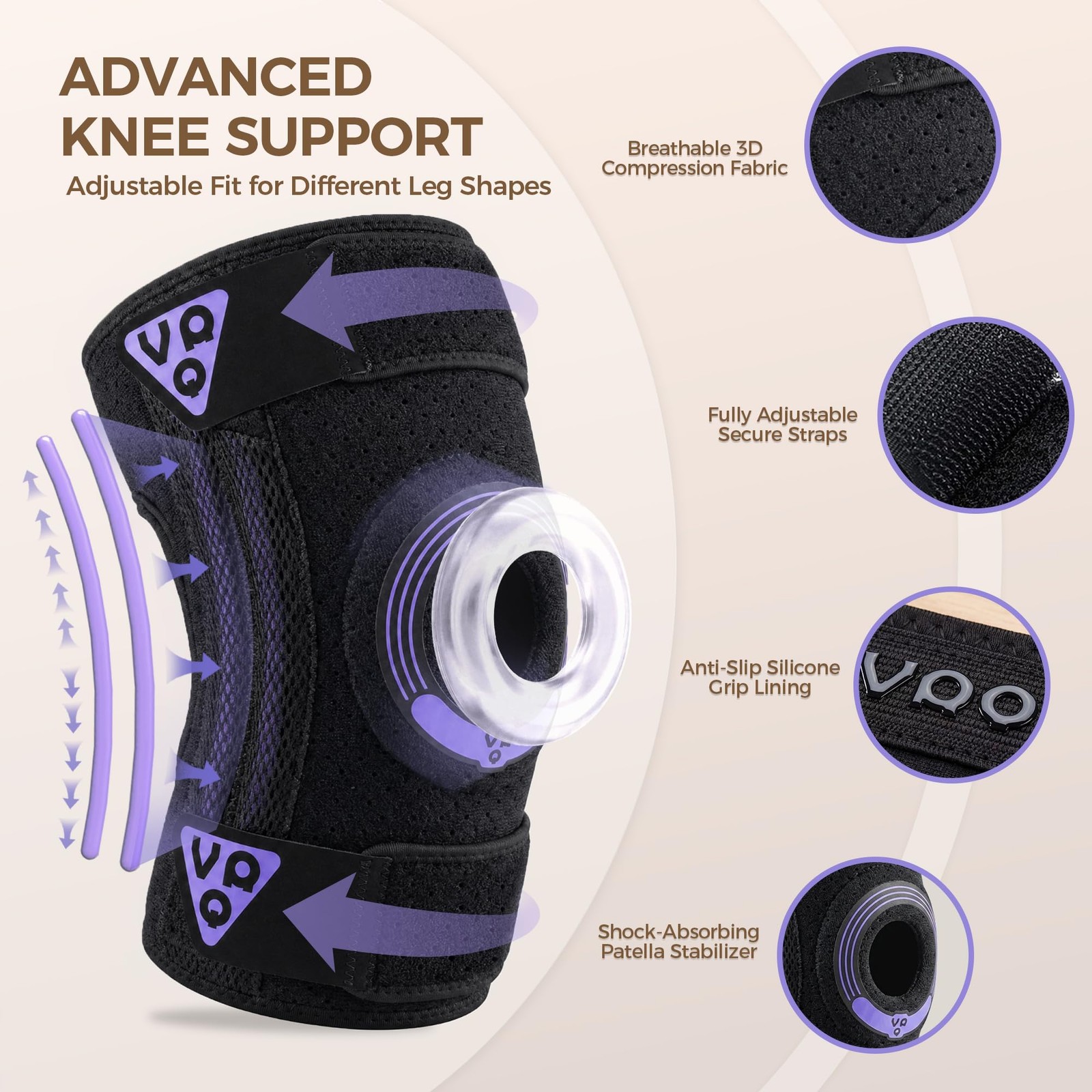 Plus Size Knee Support Sleeve, 7XL-8XL（39.4″） Adjustable Knee Wrap with Extra…