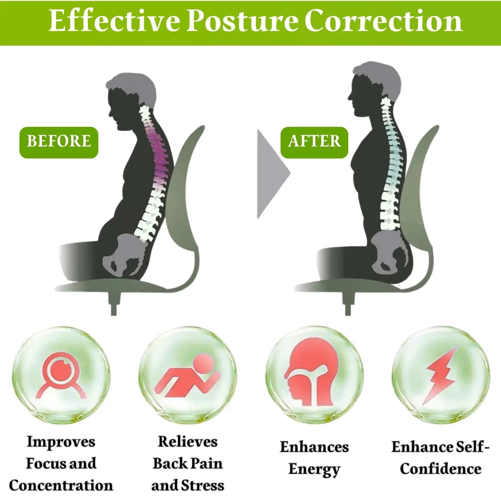 Back Posture Corrector Shoulder Straight Support Brace Belt Therapy Men Women