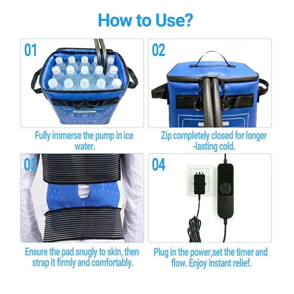 Wheeled Cold Therapy Machine 19 Quart Ice Water Circulation System Universal Pad