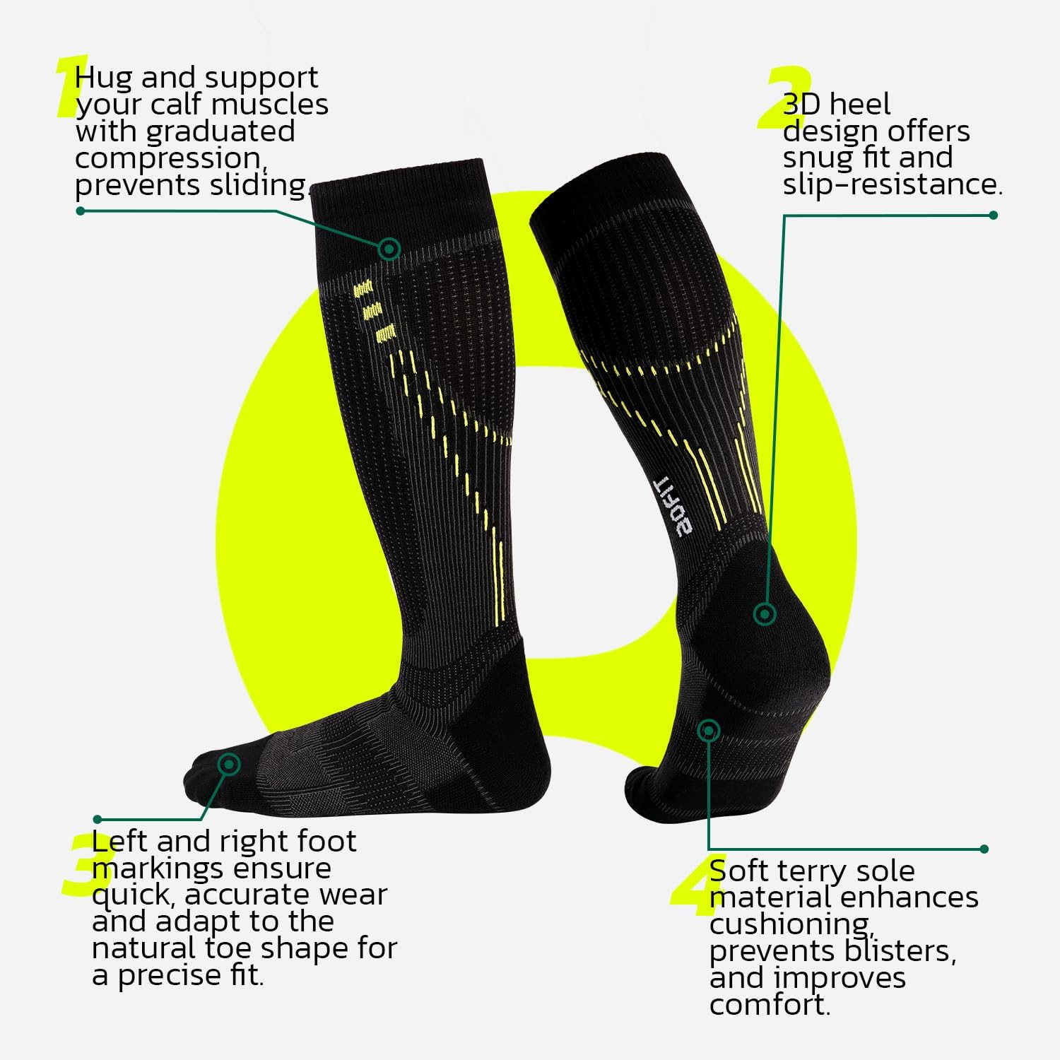 Graduated Compression Socks for Women Travel Flight Nurses Dr Scholls Airplane 1