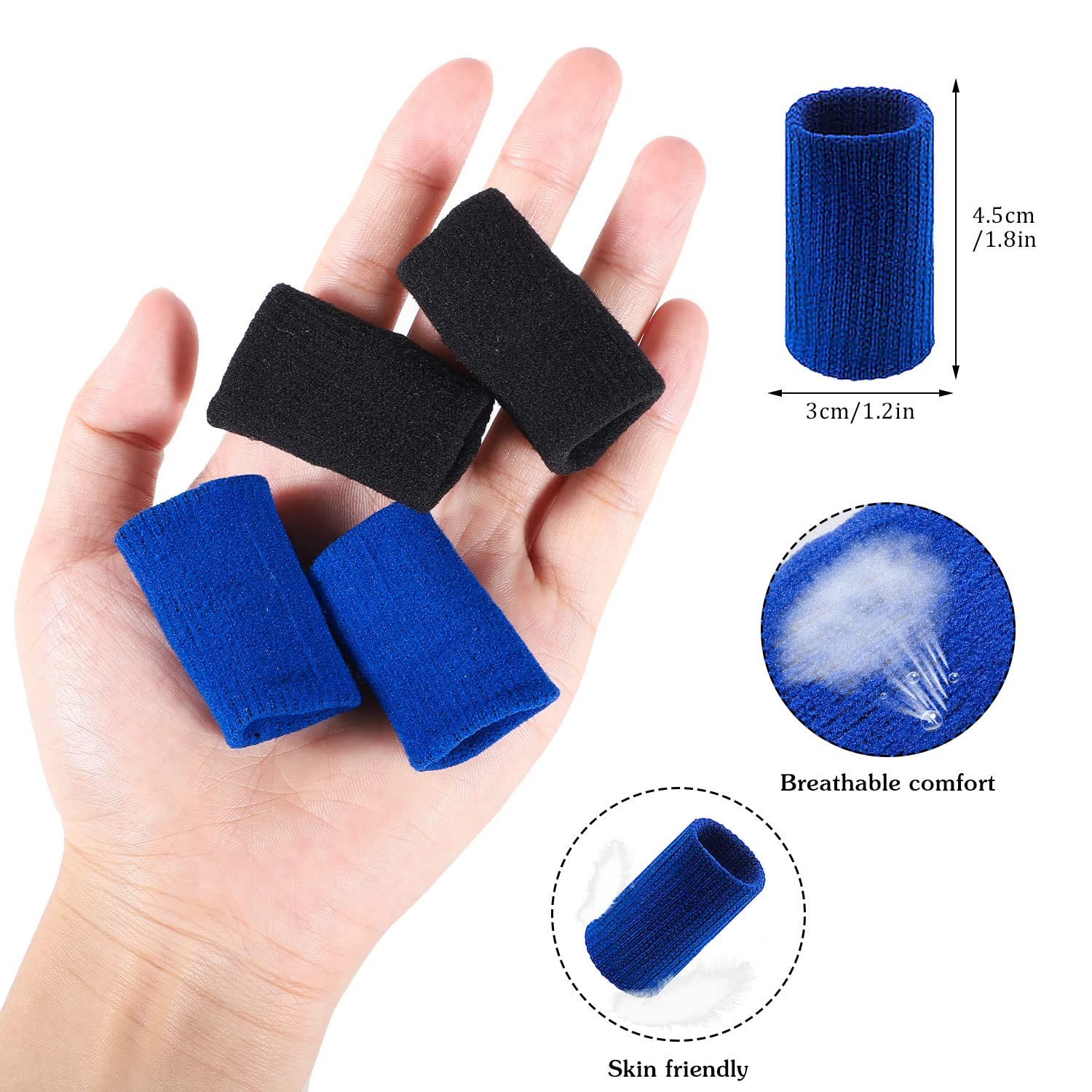 20 Pcs Elastic Thumb Finger Sleeves Protectors for Relieving Pain Arthritis