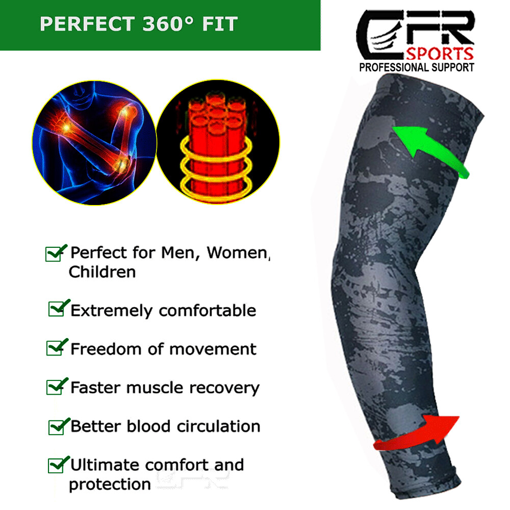 Elbow Support Cooling Arm Sleeves Basketball Golf Sport UV Sun Protection CFR