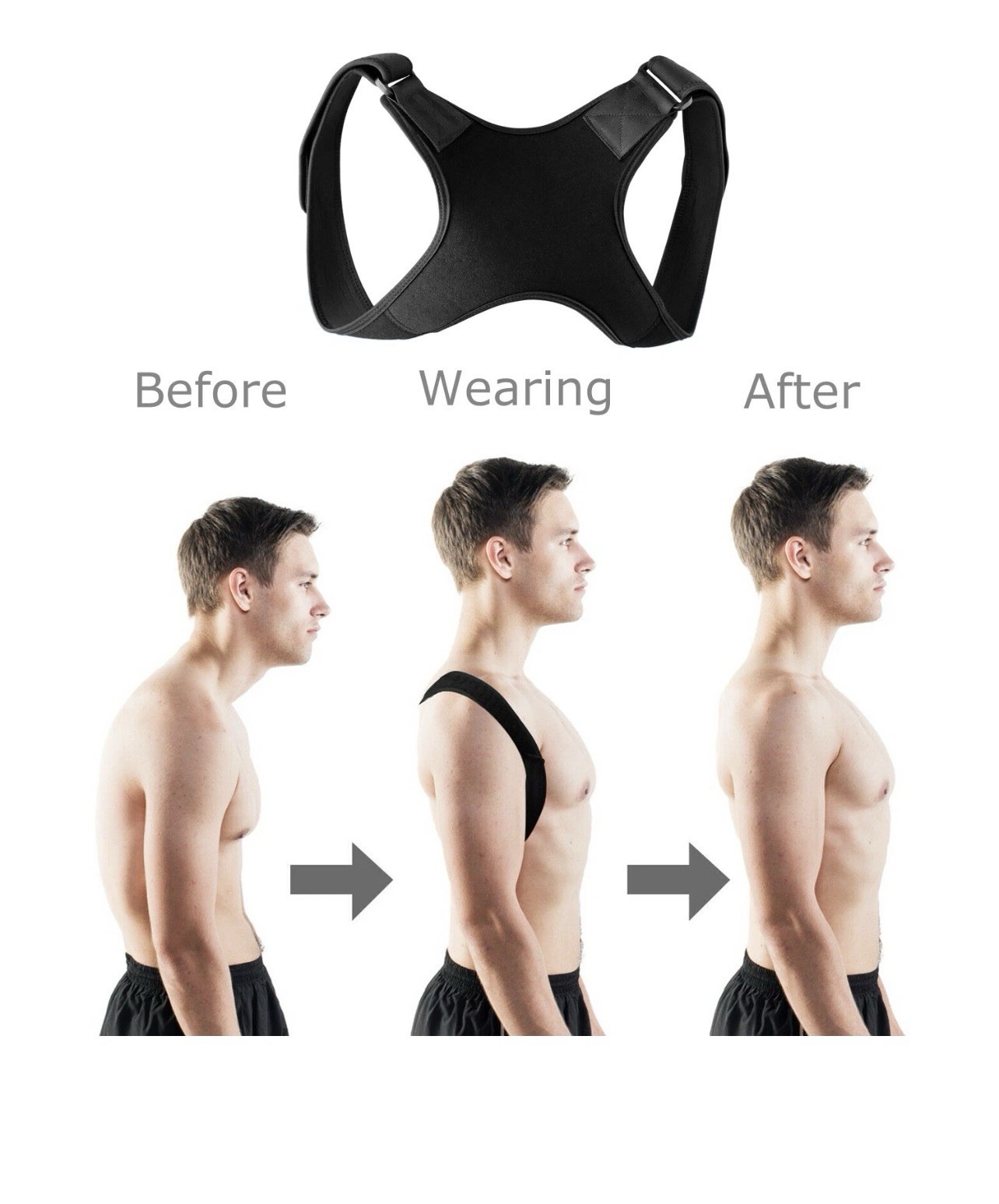 Back Posture Corrector Shoulder Straight Support Brace Belt Therapy Men Women
