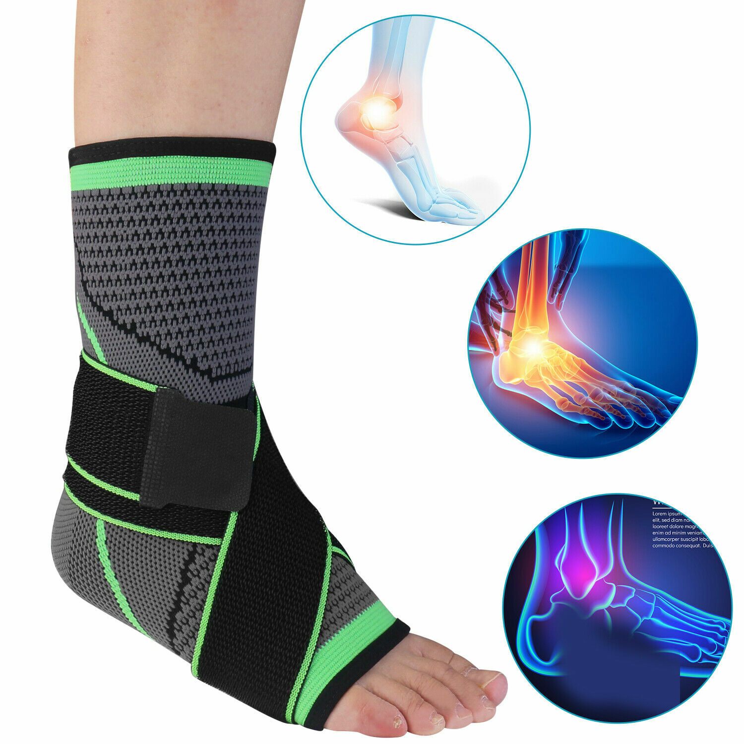 Tobillera Deportiva PROTECTOR DE TOBILLO Soporte Gym Foot Fasciitis Pain Relief