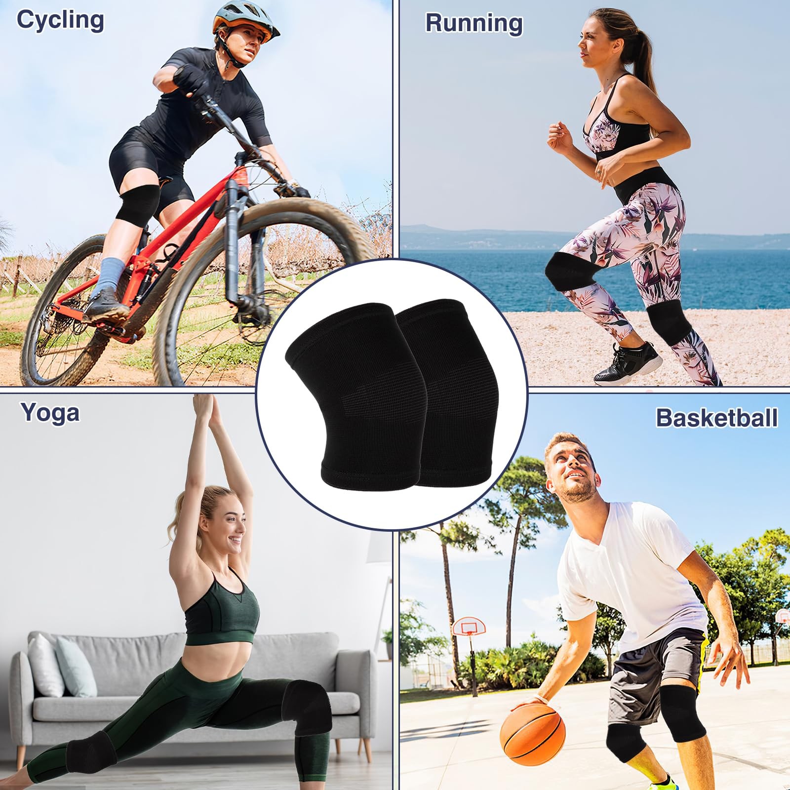 Andibro Kids Knee Sleeve Brace, 1 Pair Compression Two Size, L