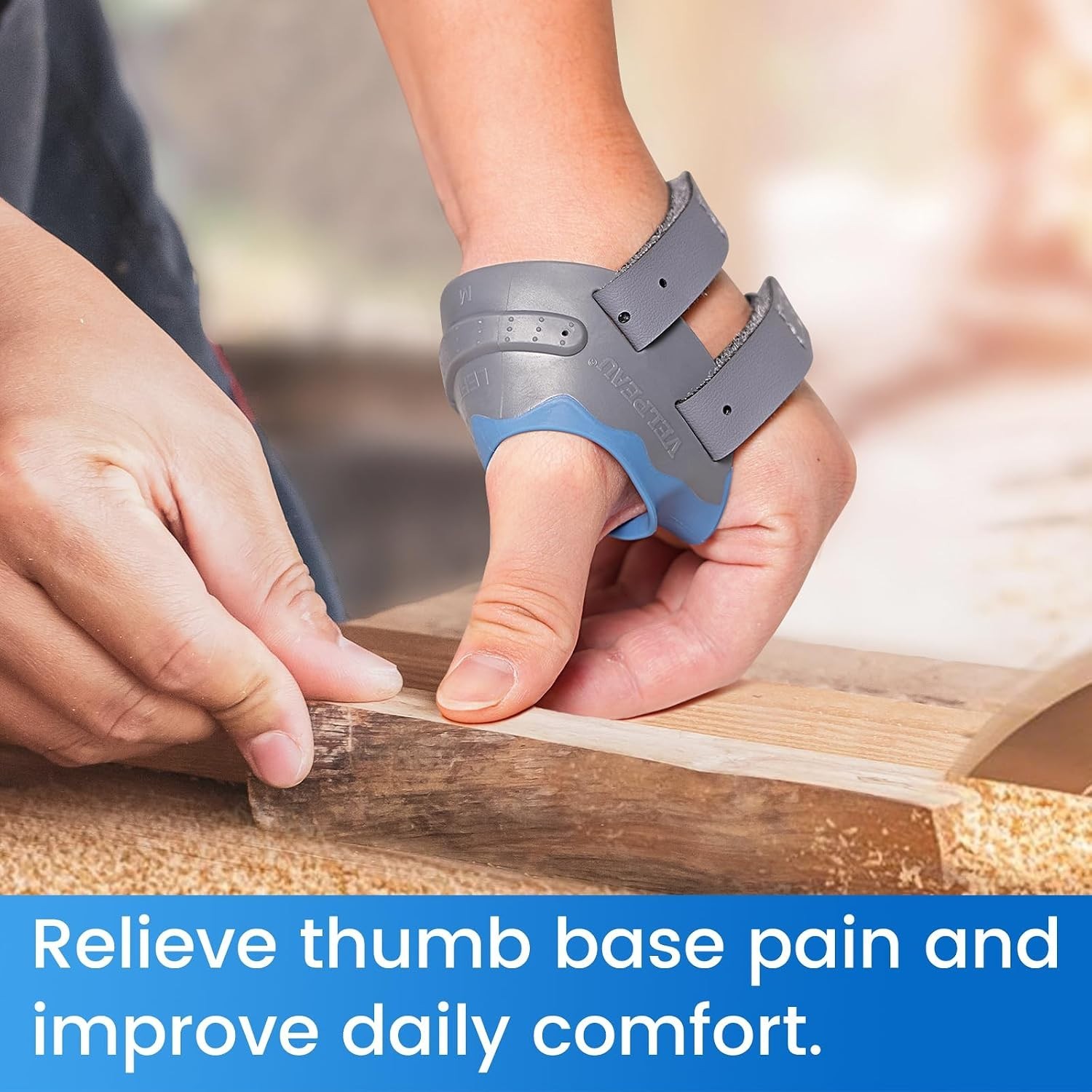 Thumb Splint for Basal Thumb Arthritis – Blue, Left Hand