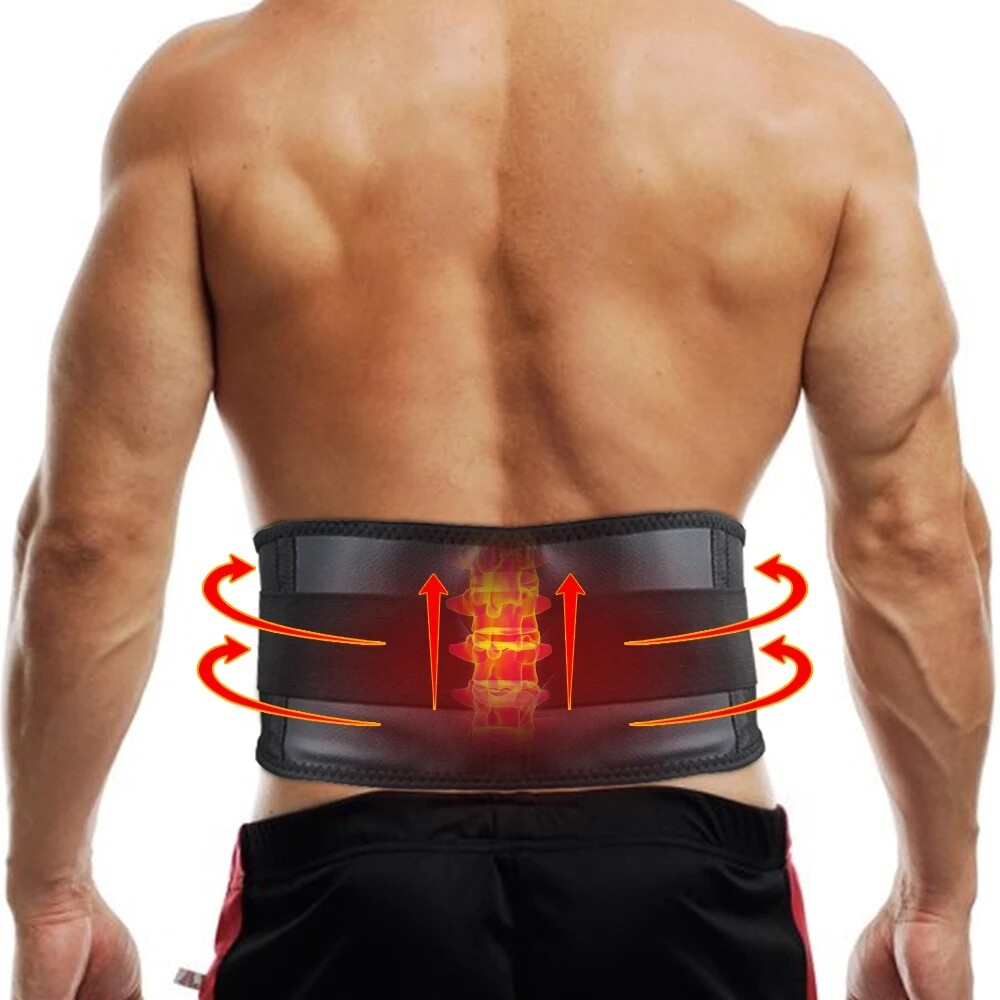 2Pcs Lower Back Brace Pain Self Heating Belt Lumbar Support Belt Gym