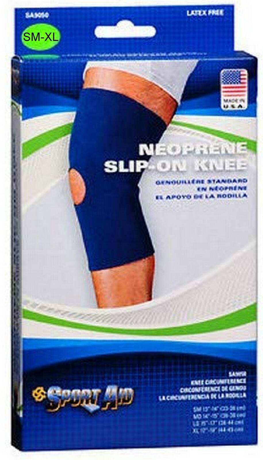 Neoprene Slip-on Knee Brace BLUE Latex Free S, M, XL*** YOU CHOOSE! SA9050