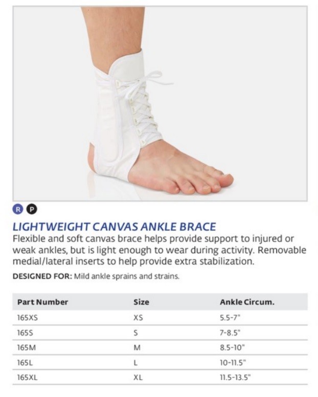 DJO Bell-Horn Lightweight Lace-up Ankle Brace White XL