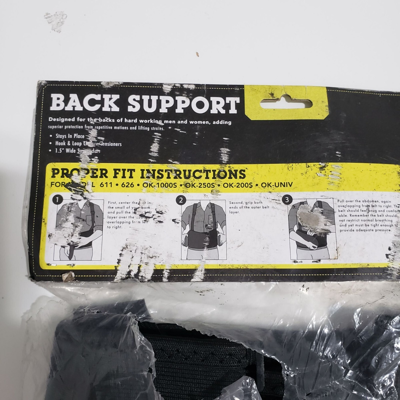OCCUNOMIX Back Support WITH SUSPENDERS – 626 – Black – Size Medium