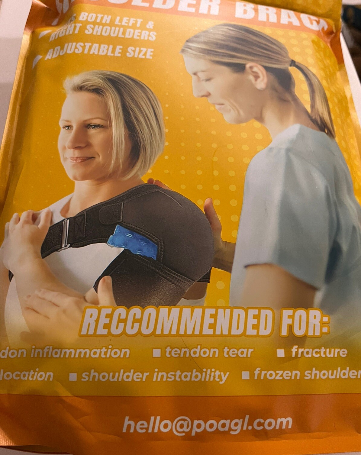 Shoulder Brace Size Large Fits Either Shoulder Used Once Adjustable Beige