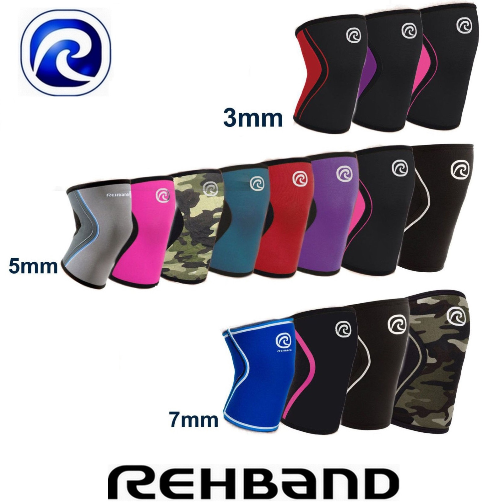 Rehband CrossFit Knee Support 3mm|5mm|7mm RX Line Kniebandage Bandage Fitness